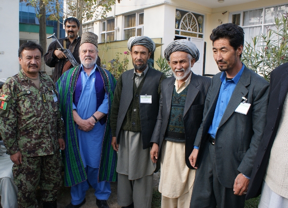 Photo: Tony Whatling with trainees in Kabul.