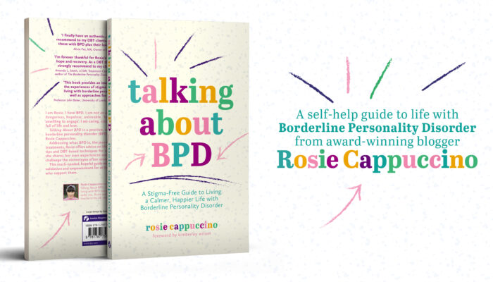 Banner showing the book jacket for Talking About BPD by Rosie Cappuccino