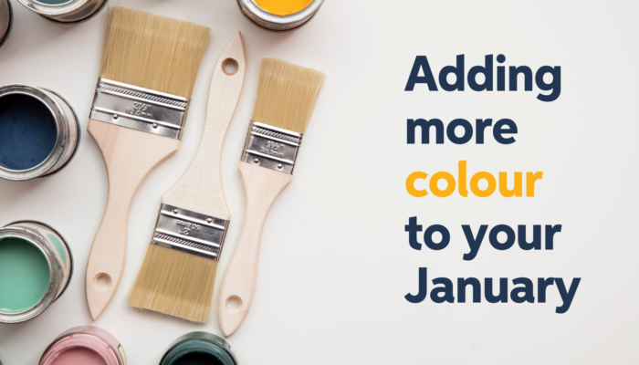 Adding more colour to your January with clean, flat paintbrushes and open paint pots