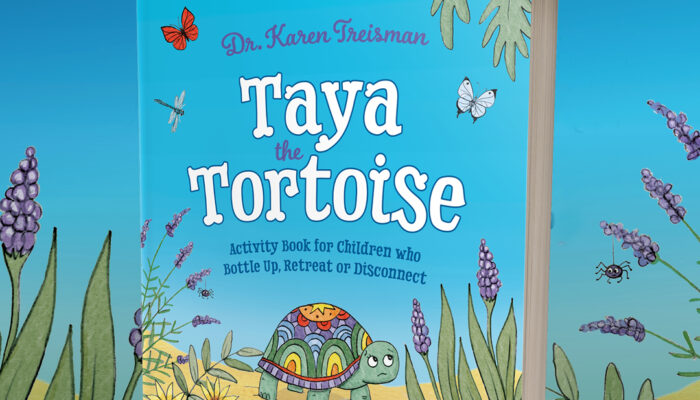 Graphic of the book Taya the Tortoise against an illustrated background of greenery and blue skies